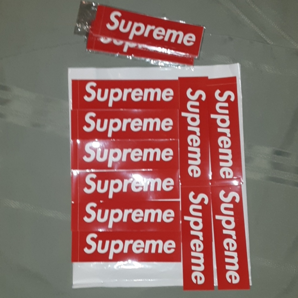 10× supreme  box logo stickers  red